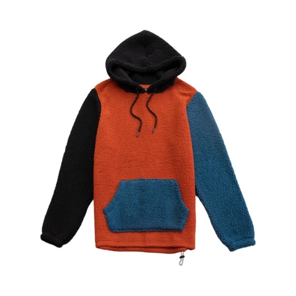 Brooklyn Cloth Sherpa Colorblock Bungee Hoodie NWT Size L - Picture 1 of 7